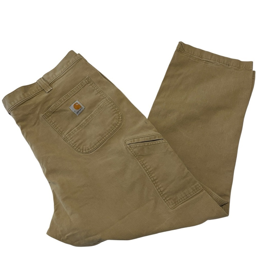 Carhartt Men’s 42x30 Duck Canvas Cargo Pants Stretch Utility Relaxed Tan Workear